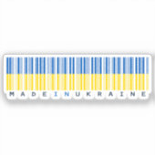 Gemaakt in Oekraïne Barcode Vlag Sticker (Voorkant)
