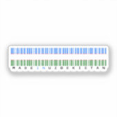 Gemaakt in Oezbekistan Barcode Vlag Ontwerp Sticker (Voorkant)