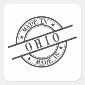 gemaakt in Ohio Stamp Style Logo Symbool zwart Vierkante Sticker (Voorkant)