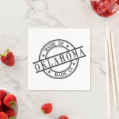Gemaakt in Oklahoma Stamp Style Logo Symbool Black Servetten (Insitu)