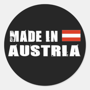 Gemaakt in Oostenrijk Ronde Sticker