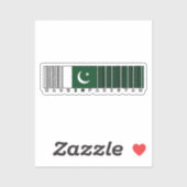 Gemaakt in Pakistan Barcode Vlagontwerp Sticker (Vel)