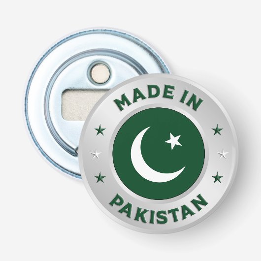 Gemaakt in Pakistan Button Flesopener (Voorkant)