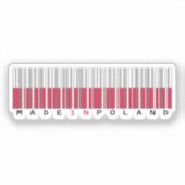 Gemaakt in Polen Streepjescode Vlag Sticker (Voorkant)