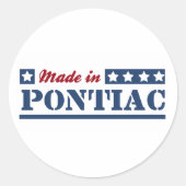 Gemaakt in Pontiac Ronde Sticker (Voorkant)
