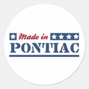 Gemaakt in Pontiac Ronde Sticker