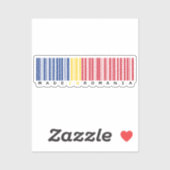 Gemaakt in Roemenië Barcode Vlag Sticker (Vel)
