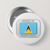 Gemaakt in Saint Lucia Ronde Button 7,6 Cm (Voorkant /achterkant)