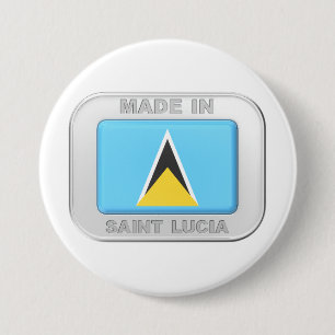 Gemaakt in Saint Lucia Ronde Button 7,6 Cm