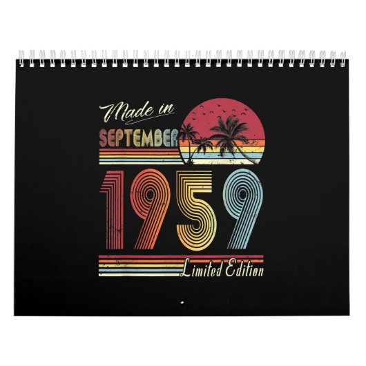 Gemaakt in september 1959 62 jaar oud 62e verjaard kalender (Hoes)