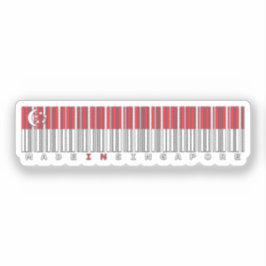 Gemaakt in Singapore Barcodestrip Vlagontwerp Sticker