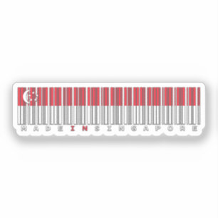 Gemaakt in Singapore Barcodestrip Vlagontwerp Sticker