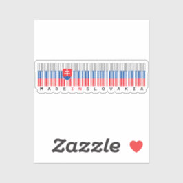 Gemaakt in Slowakije Barcode Vlag Sticker