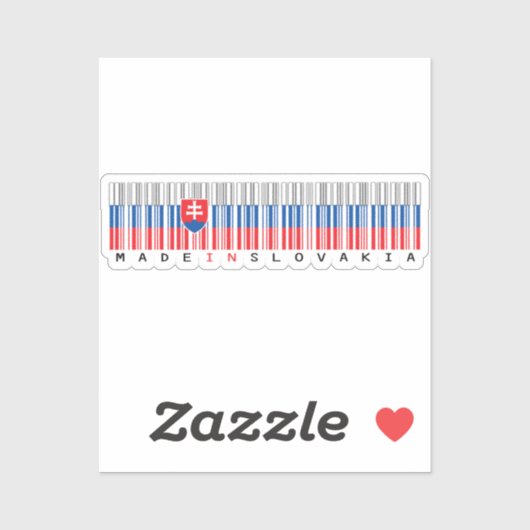 Gemaakt in Slowakije Barcode Vlag Sticker (Vel)