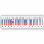 Gemaakt in Slowakije Barcode Vlag Sticker (Voorkant)