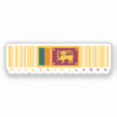 Gemaakt in Sri Lanka Barcode Vlag Ontwerp Sticker (Voorkant)