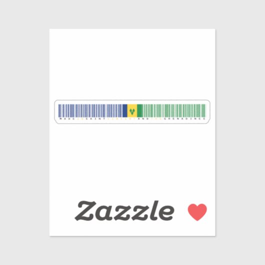 Gemaakt in St. Vincent Barcode Vlag Sticker (Vel)