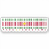 Gemaakt in Suriname Barcode Vlag Sticker (Voorkant)