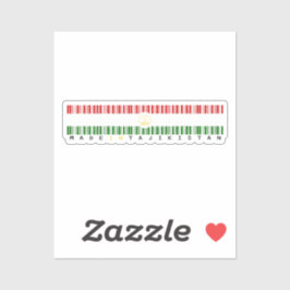 Gemaakt in Tadzjikistan Barcode Vlag Ontwerp Sticker