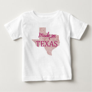 Gemaakt in Texas Meisjes Baby T-shirt Roze Shirt