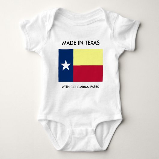 Gemaakt in Texas met Colombiaans Baby Shirt (Voorkant)