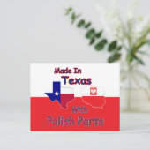 gemaakt in Texas met Poolse onderdelen Briefkaart (Staand voorkant)