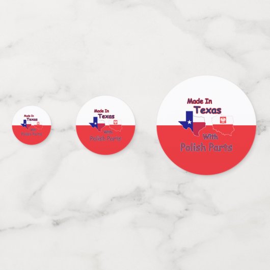 gemaakt in Texas met Poolse onderdelen Confetti (Achterkanten)