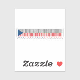 Gemaakt in Tsjechië Barcode Vlag Sticker