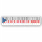 Gemaakt in Tsjechië Barcode Vlag Sticker (Voorkant)