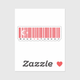 Gemaakt in Turkije Barcode Vlag Sticker