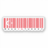 Gemaakt in Turkije Barcode Vlag Sticker (Voorkant)