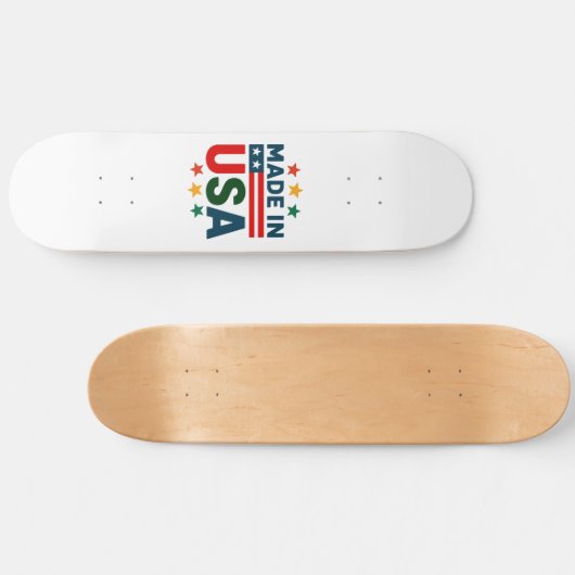 Gemaakt in USA patriottisch typografisch ontwerp Persoonlijk Skateboard (Horizontaal)