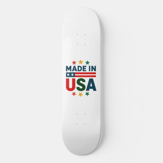 Gemaakt in USA patriottisch typografisch ontwerp Persoonlijk Skateboard (Voorkant)