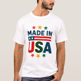Gemaakt in USA patriottisch typografisch ontwerp T-shirt