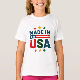 Gemaakt in USA patriottisch typografisch ontwerp T-shirt