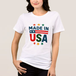 Gemaakt in USA patriottisch typografisch ontwerp Tri-Blend Shirt