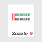 Gemaakt in VAE Barcode Vlagontwerp Sticker (Vel)