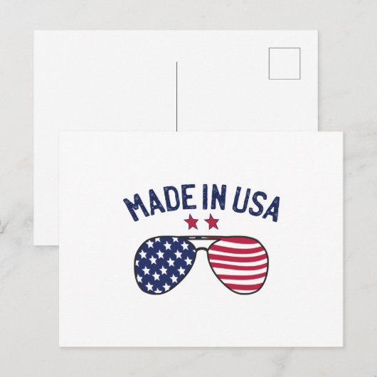 Gemaakt in Verenigde Staten Amerikaanse vlagzonneb Briefkaart (Voorkant / Achterkant)