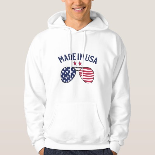 Gemaakt in Verenigde Staten Amerikaanse vlagzonneb Hoodie (Voorkant)