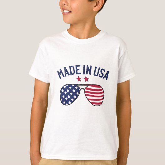 Gemaakt in Verenigde Staten Amerikaanse vlagzonneb T-shirt (Voorkant)