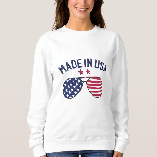 Gemaakt in Verenigde Staten Amerikaanse vlagzonneb Trui (Voorkant)