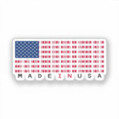 Gemaakt in Verenigde Staten Barcode Flag National  Sticker (Voorkant)