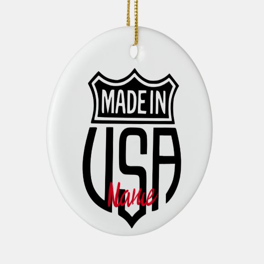 Gemaakt in Verenigde Staten Sign Thunder_Cove Keramisch Ornament (Rechts)