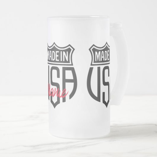 Gemaakt in Verenigde Staten Sign Thunder_Cove Matglas Bierpul (Voorkant rechts)