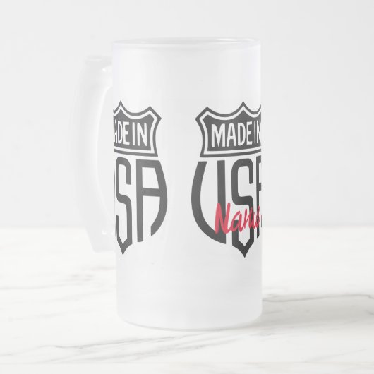 Gemaakt in Verenigde Staten Sign Thunder_Cove Matglas Bierpul (Voorkant links)