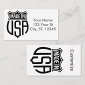 Gemaakt in Verenigde Staten Sign Thunder_Cove Visitekaartje (Voorkant / Achterkant)