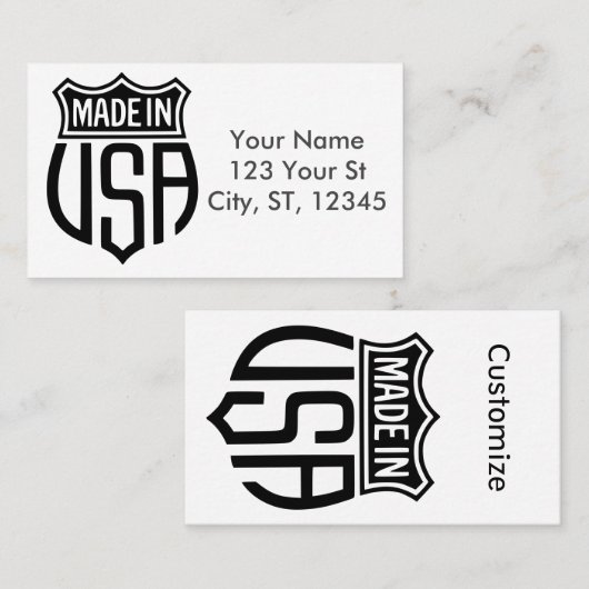Gemaakt in Verenigde Staten Sign Thunder_Cove Visitekaartje (Voorkant / Achterkant)