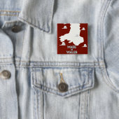 Gemaakt in Wales Vierkante Button 5,1 Cm (In situ)