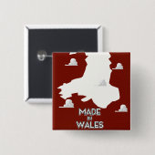 Gemaakt in Wales Vierkante Button 5,1 Cm (Voorkant /achterkant)