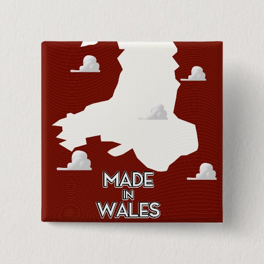 Gemaakt in Wales Vierkante Button 5,1 Cm (Voorkant)